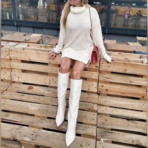 Nine West White Maxim Boots
